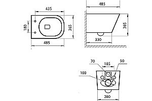 Унитаз подвесной Art&Max OVALE AM011CHR/SC белый, с сиденьем микролифт, безободковый купить в интернет-магазине Sanbest