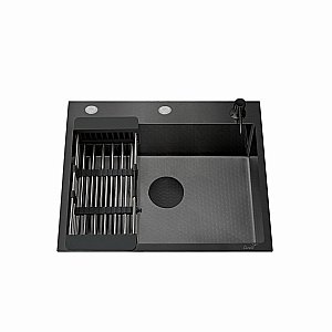 Кухонная мойка CeruttiSpa GLORIA50B nano black CT11256 графит купить в интернет-магазине сантехники Sanbest