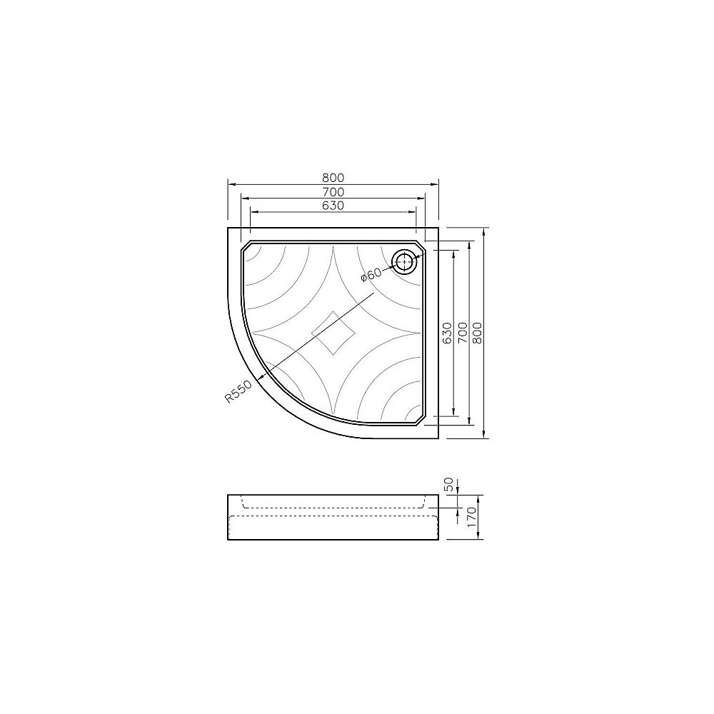 Душевой поддон Koller Pool GRACE80HRH 80x80 акрил купить в интернет-магазине Sanbest