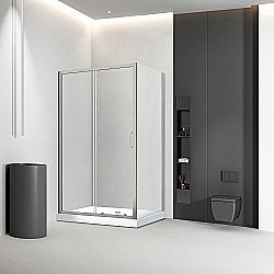 Душевой уголок Veconi Rovigo RV046BC-140100-01-C5 140х100 стекло прозрачное/профиль Брашированный никель купить в интернет-магазине Sanbest