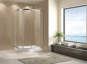 Душевой уголок Cezares Eco 80х100 ECO-RH-2-100/80-C-Cr стекло прозрачное/профиль хром купить в интернет-магазине Sanbest