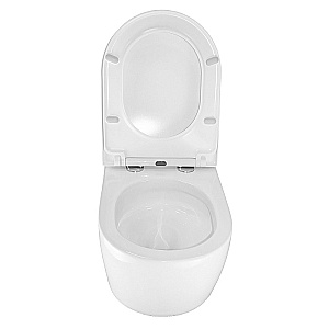 Унитаз подвесной Azario Nemi AZ-1293WH белый, безободковый, с крышкой микролифт, слив торнадо купить в интернет-магазине Sanbest