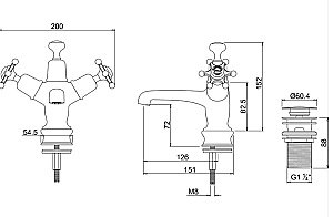 Смеситель для раковины Burlington Regent BIR6-QT купить в интернет-магазине сантехники Sanbest