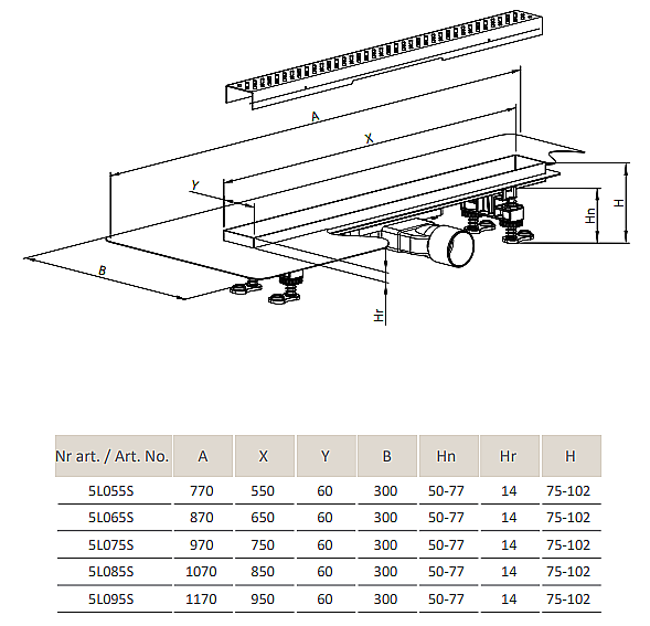 Дренажный канал Radaway Steel 750 купить в интернет-магазине Sanbest
