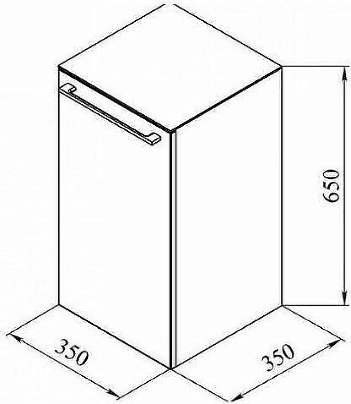 Шкаф-пенал De Aqua Тока 167404 35 белый для ванной в интернет-магазине сантехники Sanbest