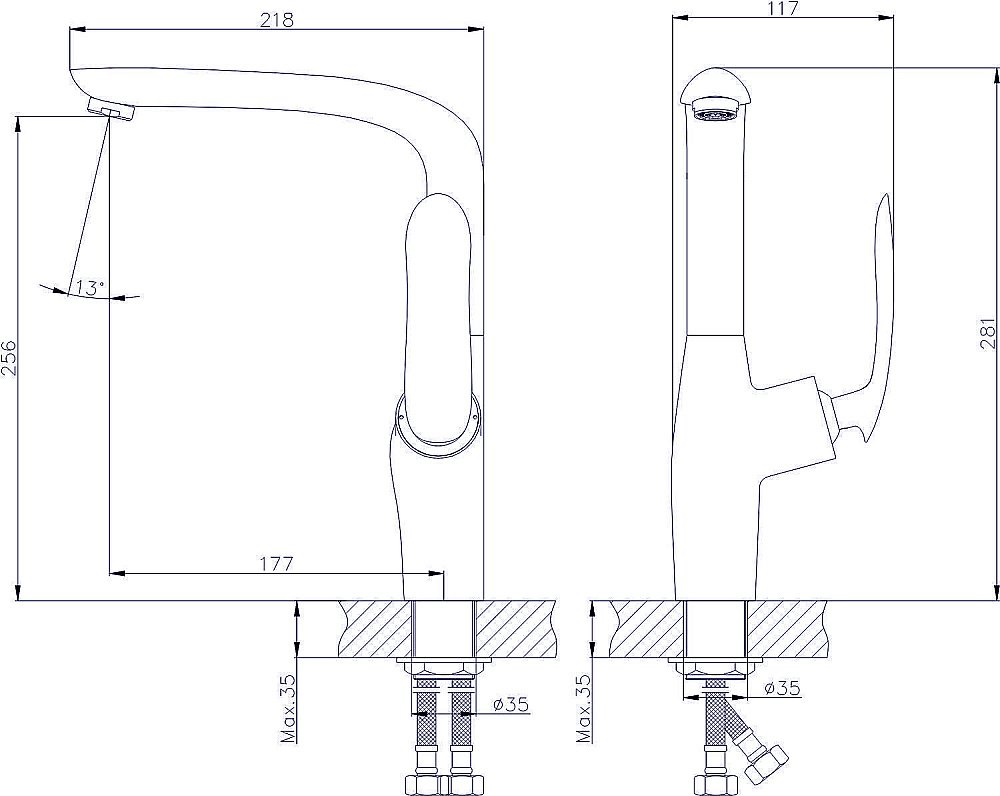 Смеситель для кухни Rush Island IS6535-22 купить в интернет-магазине сантехники Sanbest