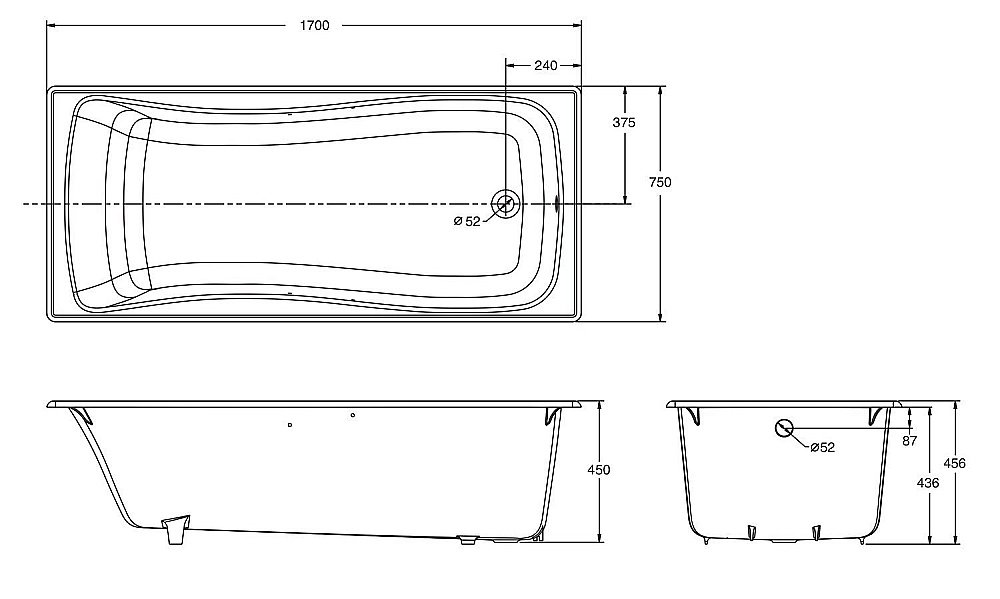 Ванна Jacob Delafon Bliss 75x170 купить в интернет-магазине Sanbest