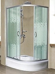 Душевой уголок с поддоном МОНОМАХ ДУ 90/80/180 МЗ L/R 10000013734 90x80 стекло прозрачное с рисунком/профиль хром купить в интернет-магазине Sanbest