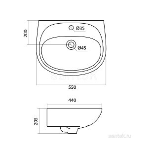 Раковина на пьедестале Santek Анимо 1WH110502 купить в интернет-магазине Sanbest