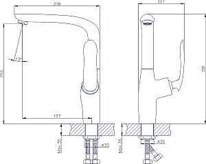 Смеситель для кухни Rush Island IS6535-22 купить в интернет-магазине сантехники Sanbest