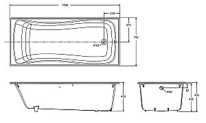 Ванна Jacob Delafon Bliss 75x170 купить в интернет-магазине Sanbest