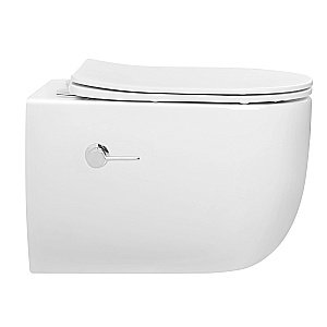 Унитаз подвесной с биде Abber Bequem AC1104TNS белый, безободковый, с крышкой микролифт, слив торнадо купить в интернет-магазине Sanbest