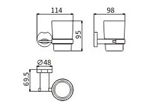 Стакан для зубных щеток CeramaLux Loft 53902 хром купить в интернет-магазине сантехники Sanbest