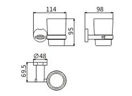 Стакан для зубных щеток CeramaLux Loft 53902 хром купить в интернет-магазине сантехники Sanbest