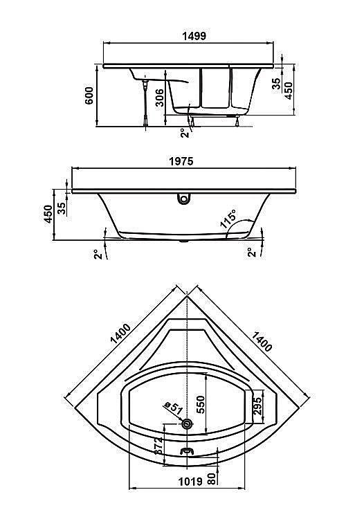 Ванна акриловая Vagnerplast Veronela 140x140 купить в интернет-магазине Sanbest
