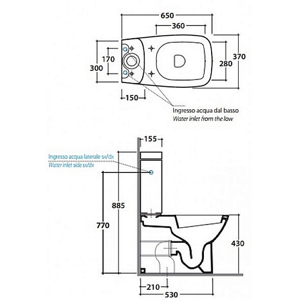 Унитаз напольный GLOBO Daily DA003.BI с бачком купить в интернет-магазине Sanbest