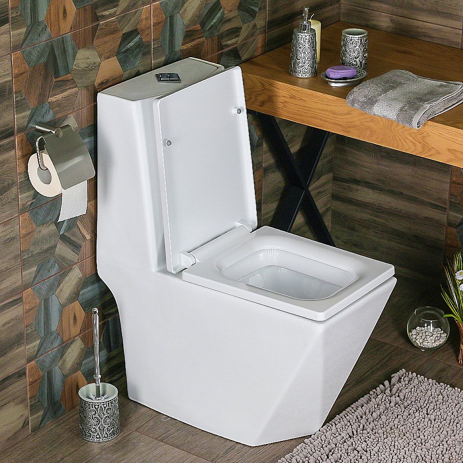 Унитаз моноблок Melana MLN-2007 белый, с крышкой микролифт купить в интернет-магазине Sanbest