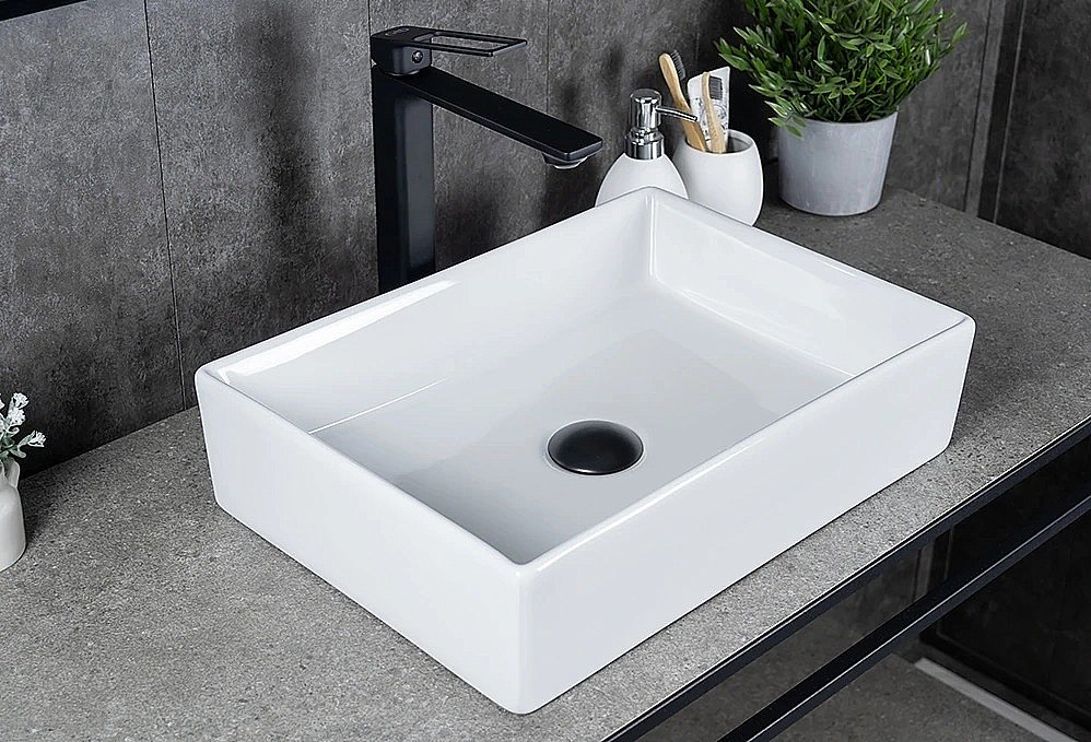 Раковина накладная Gid Geometrico 45 N1204 51225 белая купить в интернет-магазине Sanbest