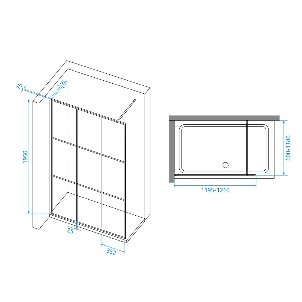 Душевое ограждение RGW Walk In WA-111B 120  купить в интернет-магазине Sanbest