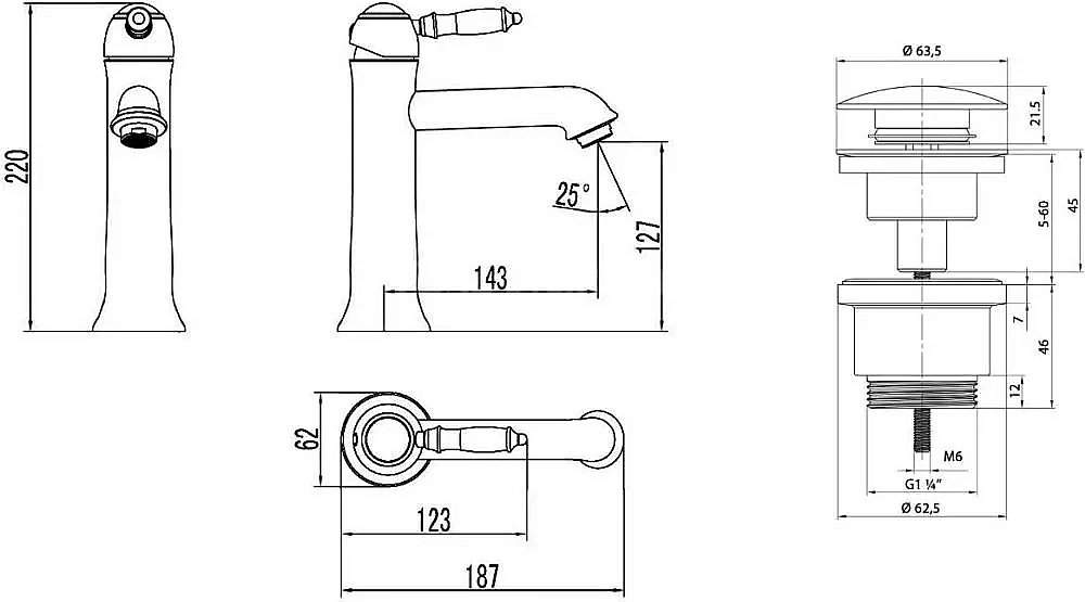 Смеситель для раковины Lemark Villa LM4837B купить в интернет-магазине сантехники Sanbest
