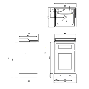 Тумба с раковиной Burlington 50 FC8W для ванной в интернет-магазине Sanbest