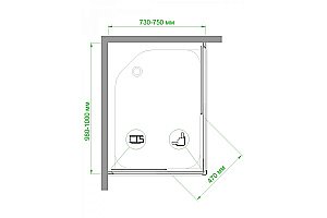 Душевой уголок Royal Bath RB1075HPD-C 75х100 матовый купить в интернет-магазине Sanbest