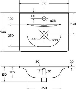 Раковина мебельная BelBagno BB-8099-3-50 белая купить в интернет-магазине Sanbest