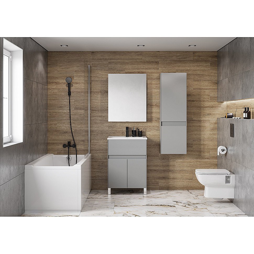 Пенал Aquaton Форест 40 1A278603FR4D0 туманный серый для ванной в интернет-магазине сантехники Sanbest