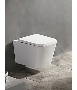 Унитаз подвесной с инсталляцией Agger ATI08100+APB200 белый, с крышкой микролифт, безободковый, с кнопкой хром купить в интернет-магазине Sanbest