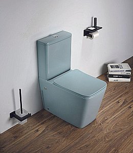 Унитаз напольный CeramaLux 2170AXMLG зеленый матовый, безободковый, с бачком, с крышкой микролифт купить в интернет-магазине Sanbest