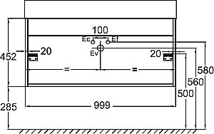 Тумба с раковиной Jacob Delafon VIVIENNE 100 белая для ванной в интернет-магазине Sanbest