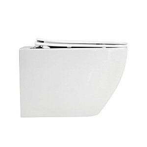 Унитаз подвесной CEZARES STYLUS-TOR безободковый, с крышкой микролифт, с инсталляцией и белой кнопкой, слив-торнадо купить в интернет-магазине Sanbest