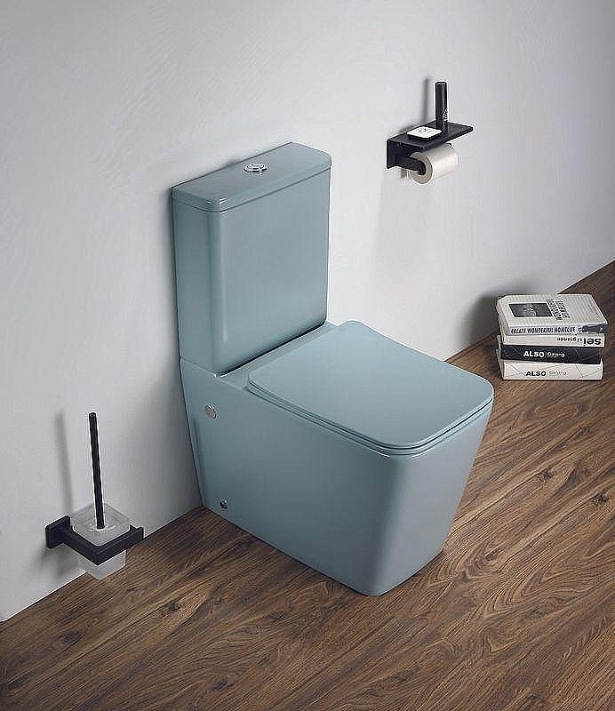 Унитаз напольный CeramaLux 2170AXMLG зеленый матовый, безободковый, с бачком, с крышкой микролифт купить в интернет-магазине Sanbest