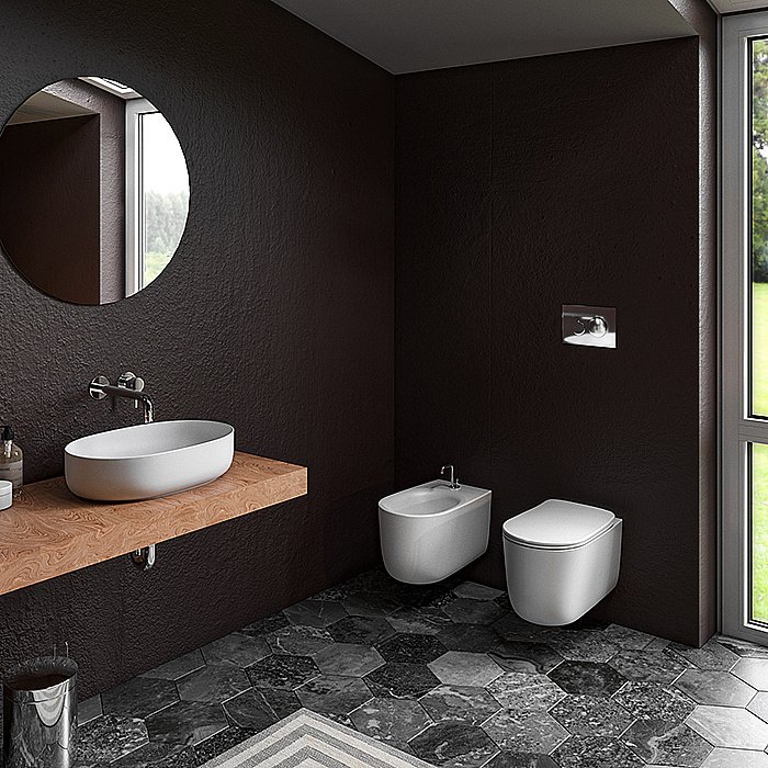 Унитаз подвесной Kerasan Nolita 5314 белый, безободковый купить в интернет-магазине Sanbest