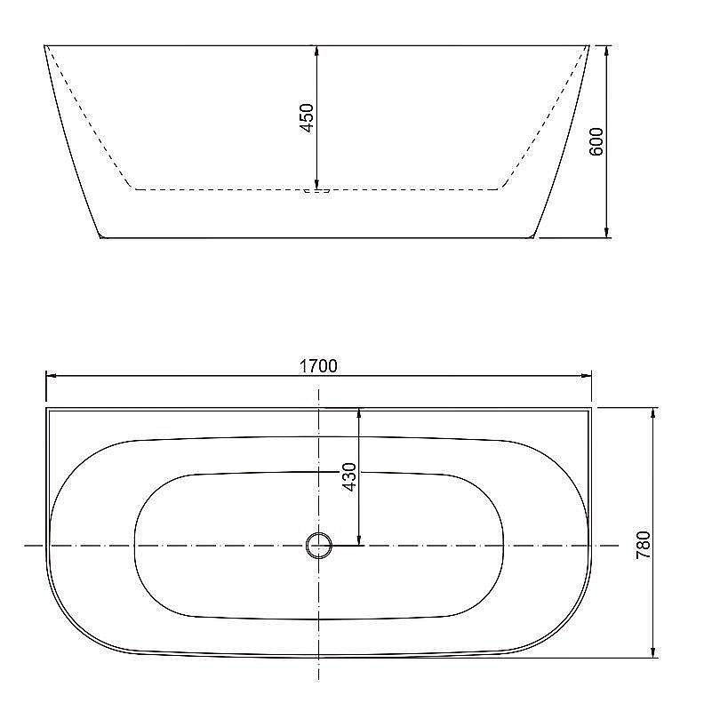 Акриловая ванна Allen Brau Priority 2.31003.21 170x78 матовая купить в интернет-магазине Sanbest
