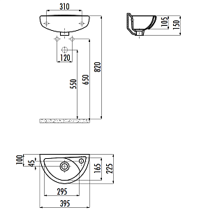 Раковина CREAVIT Washbasin 40 купить в интернет-магазине Sanbest