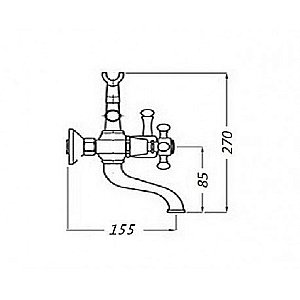 Смеситель для ванны Magliezza Classico 50106-4 хром купить в интернет-магазине сантехники Sanbest