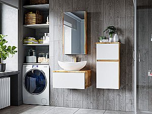 Зеркальный шкаф Misty Ива 45 П-Ива04045-01Л Дуб Вотан купить в интернет-магазине сантехники Sanbest