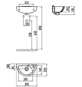 Раковина Creavit Trend 39,5 TP040.00000 белая купить в интернет-магазине Sanbest