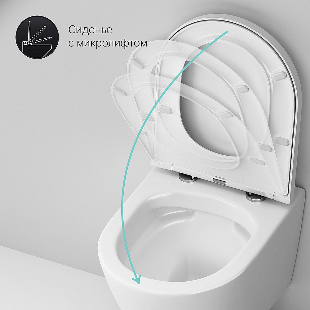 Унитаз подвесной AM.PM Sense C741701SC белый, безободковый купить в интернет-магазине Sanbest