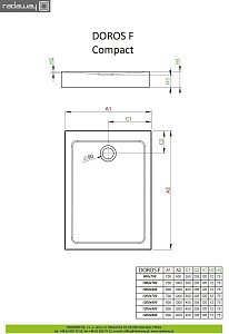 Душевой поддон Radaway Doros F Compact 120x70 купить в интернет-магазине Sanbest