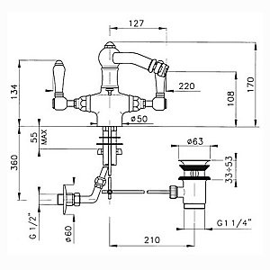 Смеситель для биде Nicolazzi Petit Mont Blanc 1434CR78 Хром купить в интернет-магазине сантехники Sanbest