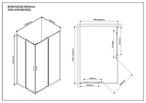 Душевой уголок Vincea Scala VSS-2SC8012CL 80x120 стекло прозрачное/профиль хром купить в интернет-магазине Sanbest