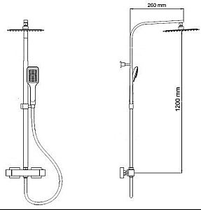 Душевая система RGW Shower Panels SP-22 120х26 купить в интернет-магазине сантехники Sanbest