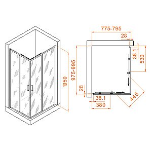 Душевой уголок RGW Passage PA-246B 100х80 стекло прозрачное/профиль черный купить в интернет-магазине Sanbest