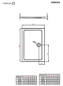 Душевой поддон Radaway Doros D 120x80 SDRD1280-01-64S антрацит купить в интернет-магазине Sanbest