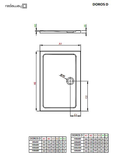 Душевой поддон Radaway Doros D 120x80 SDRD1280-01-64S антрацит купить в интернет-магазине Sanbest