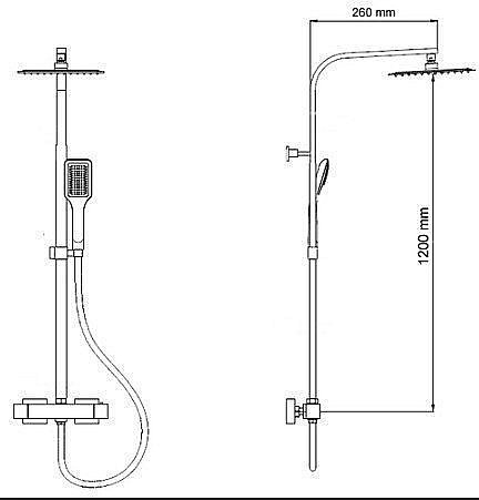 Душевая система RGW Shower Panels SP-22 120х26 купить в интернет-магазине сантехники Sanbest