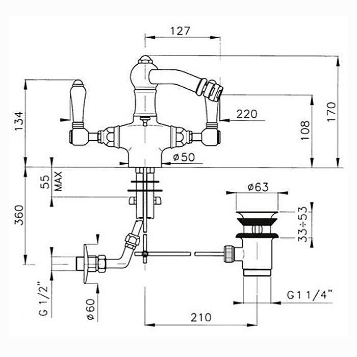 Смеситель для биде Nicolazzi Petit Mont Blanc 1434CR78 Хром купить в интернет-магазине сантехники Sanbest