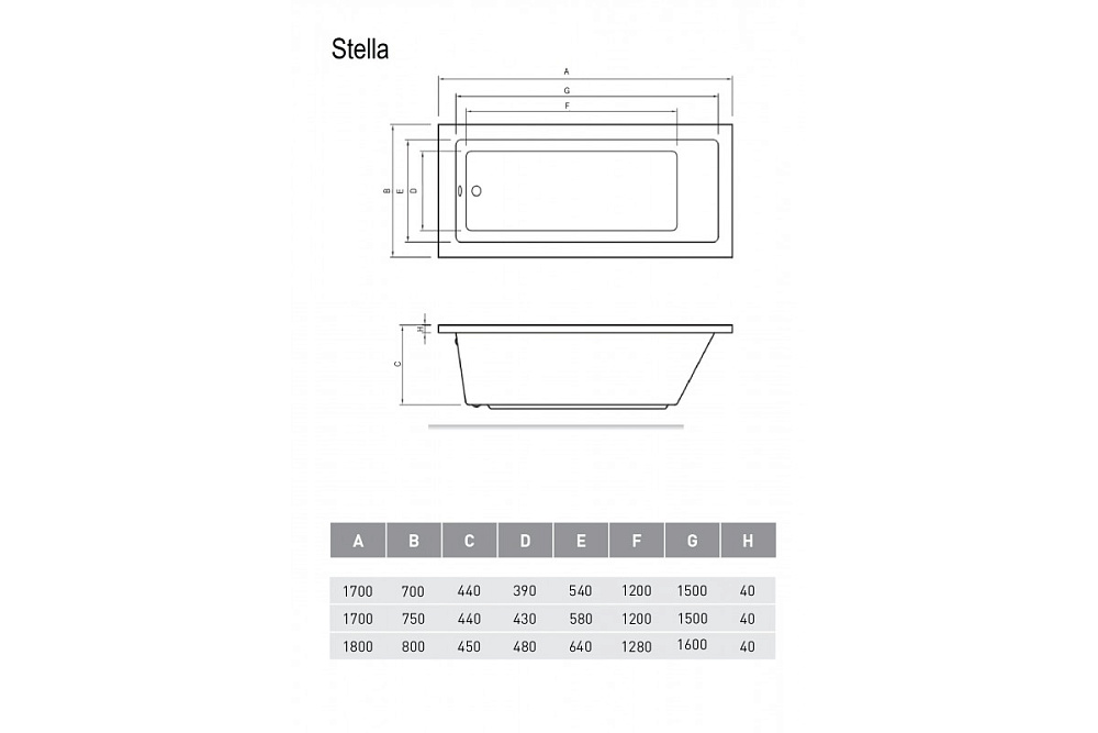 Ванна акриловая Relisan Stella Гл000026028 170х70 купить в интернет-магазине Sanbest